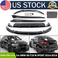 Body Aero Kit For 2014-19 BMW X6 F16 Front Lip Rear Diffuser Spoiler Carbon Look picture