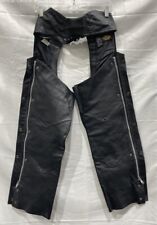 Authentic Harley Davidson Leather Chaps Womens XS Adjustable Waist Biker picture