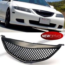 Fits 03 04 05 Mazda 6 Honeycomb Glossy Black Bumper Hood 3D Mesh Grill Grille picture