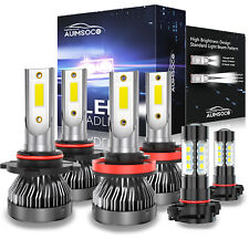For GMC Sierra 1500 2500 HD 2007-2013 LED High Low Headlight Fog Light Bulbs A+ picture