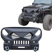 Fits 2007-2017 Wrangler JK Steel Mad Max Grill Guard Front Bumper w/Winch Plate picture