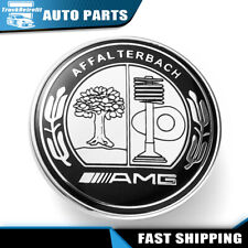 55mm Front Hood Flat Badge Affalterbach For AMG Emblem Apple Tree Black & White picture