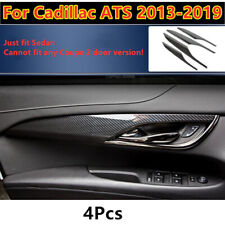4X Carbon Fiber Interior Door Panel Cover Trim For Cadillac ATS 2013-2019 Sedan picture
