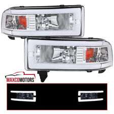 Headlights Fits 1994-2001 Dodge Ram 1500 2500 3500 LED Tube Headlamps Left+Right picture