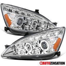 Fit 2003-2007 Honda Accord 2/4Dr LED Halo Projector Headlights Left+Right 03-07 picture