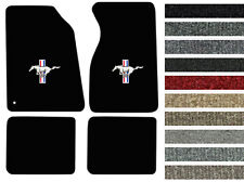 New 1965-1973 Ford Mustang CARPET Floor Mats w/ Embroidered Pony Logo 4pc Color picture