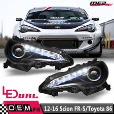 For 13-16 Scion FR-S/Toyota 86/Subaru BRZ LED DRL Black/Clear Headlights PAIR picture