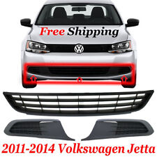 For 2011-2014 Volkswagen Jetta Front New Bumper Lower Grille & Fog Lamp Covers picture