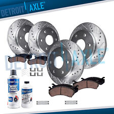 For 2007 - 2011 Nissan Armada Front Rear DRILLED Rotors + Ceramic Brake Pads Set picture