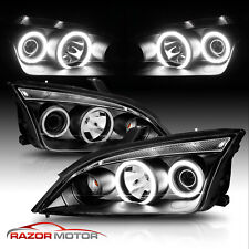 LED Halo 2005 2006 2007 For Ford Focus Black Projector Headlights Pair picture