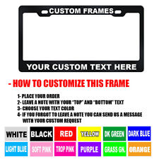 CUSTOM Personalized BLACK metal License Plate Frame Tag Cover Car Auto Shields picture