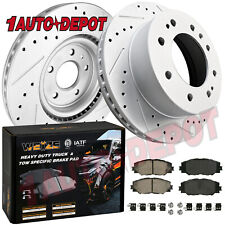 Front Drilled Brake Rotors+Pads for Chevy Silverado GMC Sierra 2500 3500 11-19 picture