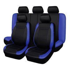 Flying Banner Car Seat Covers Carbon Fiber Rear Split 40/60 50/50 Blue Black Men picture