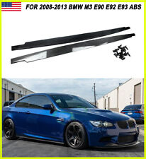 CARBON LOOK ABS SIDE SKIRT EXTENSIONS APRON LIP FOR BMW M3 E90 E92 E93 2008-2013 picture