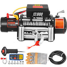 12000LBS Electric Winch 12V 85FT Steel Cable Truck Trailer Towing Off-Road 4WD picture
