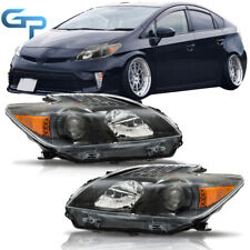 Headlight Assembly For 2012-2015 Toyota Prius Halogen Type Black Housing LH+RH picture