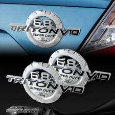 Black/Chrome 6.8L Triton V10 Super Duty Fender Emblem Badge For Ford F250 F350 picture