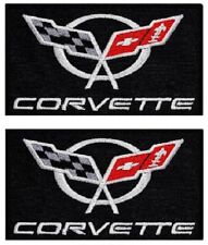 Corvette Racing Checkered Flags Embroidered Patch |2PC IRON ON OR SEW (p129) picture