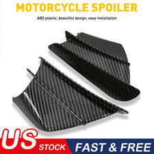 1Pair Motorcycle Side Winglets Air Deflector Wing Kit Spoiler Gloss Carbon Fiber picture