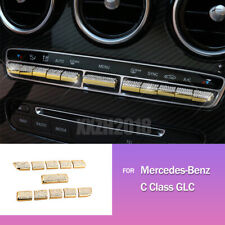 11Pcs Gold Diamond Center AC Buttons Cover Trim For Mercedes Benz C Class GLC picture