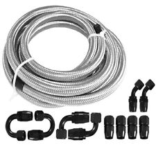 AN6/AN8/AN10 Steel Nylon Braided Oil Fuel Line Swivel Hose End Kits 10/16/20FT picture