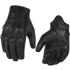 Genuine Leather Motorcycle Gloves Perforated Full Finger Touch Scree M L XL XXL picture