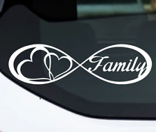 Family Love Heart Infinity Decal Car Window Tumbler JDM Stickers 22 Variations picture