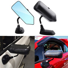 F1 Style Carbon Fiber Look Blue Mirror Metal Bracket Side Wing Mirrors Universal picture