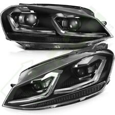 Fits 2014-2015 Volkswagen Golf MK7 Front Headlights Black Replacement Pair picture