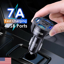 4 Port USB Car Charger Adapter for Phone QC 3.0 Fast Charging Car Accessories US picture