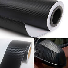 Stretchable / 3D Texture Carbon Fiber Vinyl Wrap Car Sticker Decal Film Black AB picture