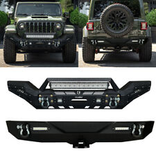 Vijay Full width Fits for 2018-2024 Jeep Wrangler JL/JLU Front and Rear bumper picture