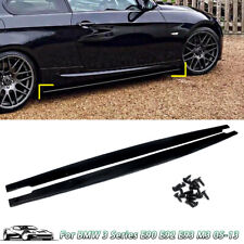 Fits 05-13 BMW E90 E92 E93 M3 3-Series Glossy Black Side Skirts Extension Pair picture