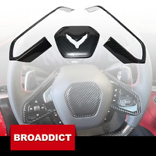 Carbon Fiber Interior Steering Wheel Trim Cover fit for Corvette C8 2020-2023 picture