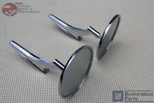 66-68 Chevy Outside Door Mounted Rear View Mirror Ribbed Base Pair picture
