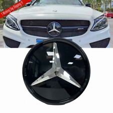 1X For Mercedes-Benz W205 W212 C300 E350 Black 3D Mirror Grill Star Emblem badge picture