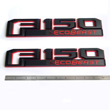 2x OEM F150 Ecobeast Emblems Ecoboost Badges 3D for F-150 Black Genuine Red picture