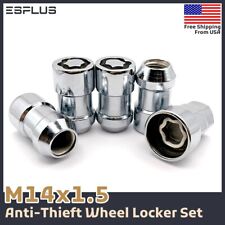 4 Pc Dodge Wheel Lock W Key M14x1.5 Chrome Fits 2008-2024 Charger Challenger etc picture