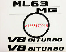 for MERCEDES W166 ML63 GLOSS BLACK REAR ML63+AMG+STAR+V8 BITURBO BADGES 2012-15 picture