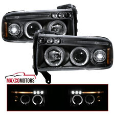 Black Projector Headlights Fits 1994-2001 Dodge Ram 1500 2500 3500 LED Halo Pair picture