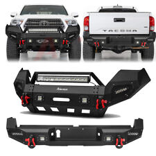 Aaiwa For 2016-2023 Toyota Tacoma Front Rear Bumper W/Winch Plate LED Lights picture