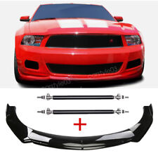 For 10-12 Ford Mustang Front Bumper Lip Spoiler Splitter Body Kit+Strut Rods picture