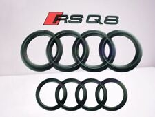 Audi RSQ8 Emblem Rings Grille Hood Boot Trunk Rear Badges Decal Matte Black Logo picture