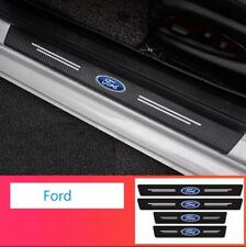 4 Pcs Car Logo Sills Protection Sticker Luminous Carbon Fiber Fit All Ford picture