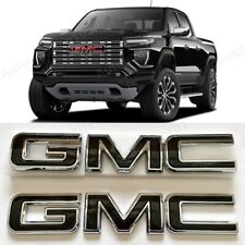 NEW Front & Rear Emblems Chrome Black Fit 2023-2024 GMC Canyon 86539814 picture