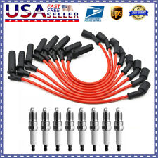 8x 9748RR Red Wire & 41-962 Spark Plugs Set For Chevy GMC 4.8L 5.3L 6.0L 6.2L V8 picture