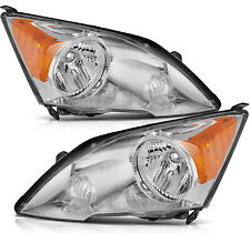 Fits 2007-2011 Honda CR-V Front Headlights Assembly Pair Left Right Clear Lens picture