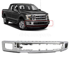 New Chrome Steel Bumper Face Bar For 2015 2016 2017 Ford F150 W/ Fog Light Hole picture