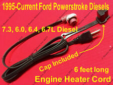 Ford Powerstroke Diesel 7.3 6.0 6.4 6.7 L Block Heater Cord w/ Cap F350 F250 picture