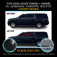 Fits 15-20 Yukon ALL Window Trim Vinyl Chrome Delete Blackout Kit - Gloss Black picture